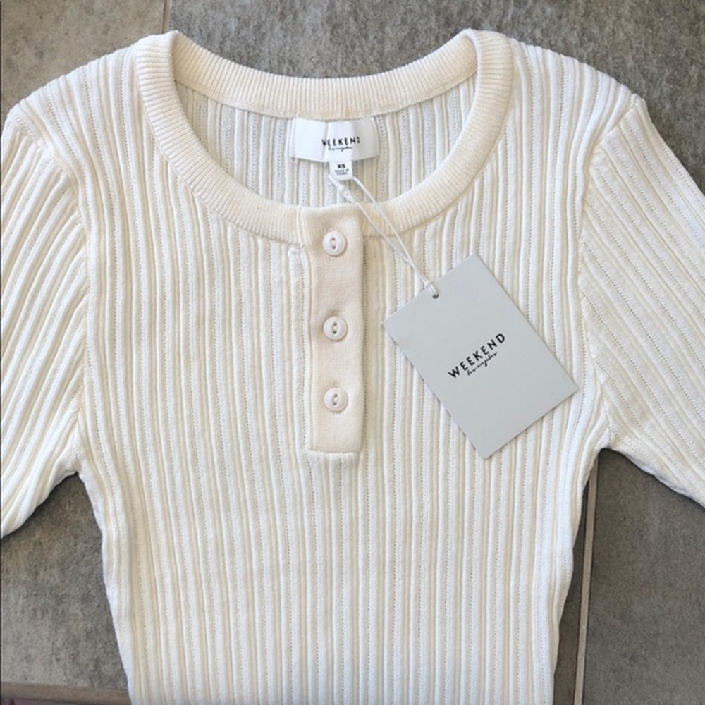 Weekend MaxMara ribbed-knit Top Max Mara Women’s blouse Spring Fall Top Size XS